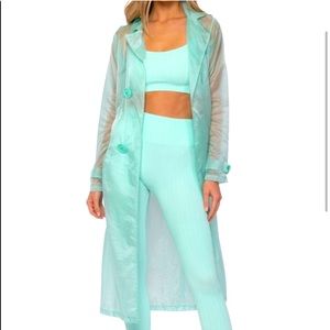 Morgan Stewart Sport transparent trench coat